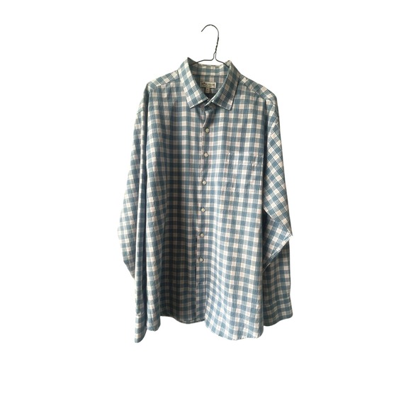 Peter Millar Mens Button Up Shirt Size XL Blue Plaid‎ Crown Sport Long Sleeve - Picture 1 of 8